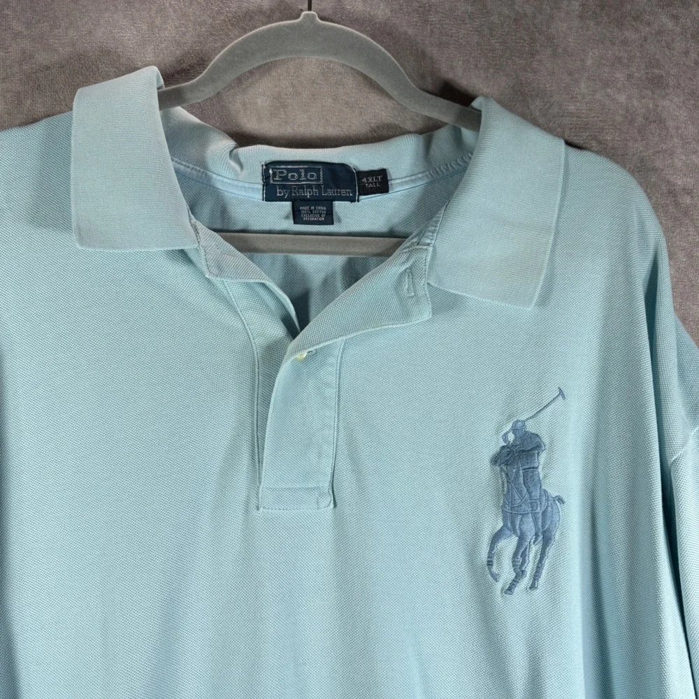 Polo Ralph Lauren Polo Shirt Mens 4XLT Blue Big Pony Classic Big & Tall Cotton